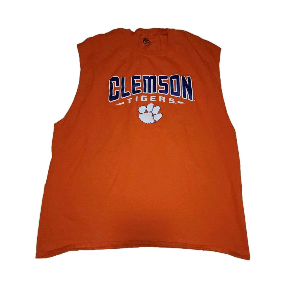 Ka Knights Apparel Clemson Mens Orange T Shirt Cutoff Sleeves2xl School Spirit